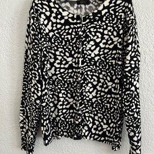 Sweater front button down L